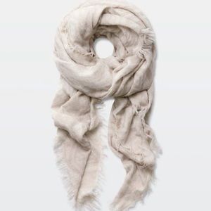 Wilfred Aritzia Pop Art cream and nude blanket scarf